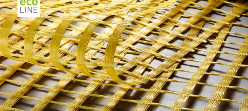 Protezione sostenibile con Minegrid eco: 100% PET riciclato per l'industria mineraria Geogriglia in PET riciclato Minegrid eco con codice colore giallo